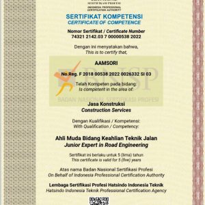 Ahli Muda Bidang Keahlian Teknik Jalan