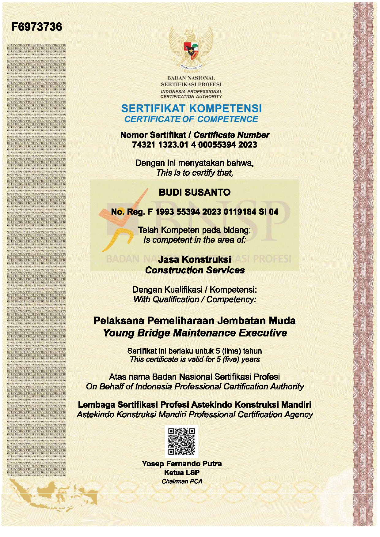 Pelaksana Pemeliharaan Jembatan Muda