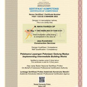 Pelaksana Lapangan Pekerjaan Gedung Madya