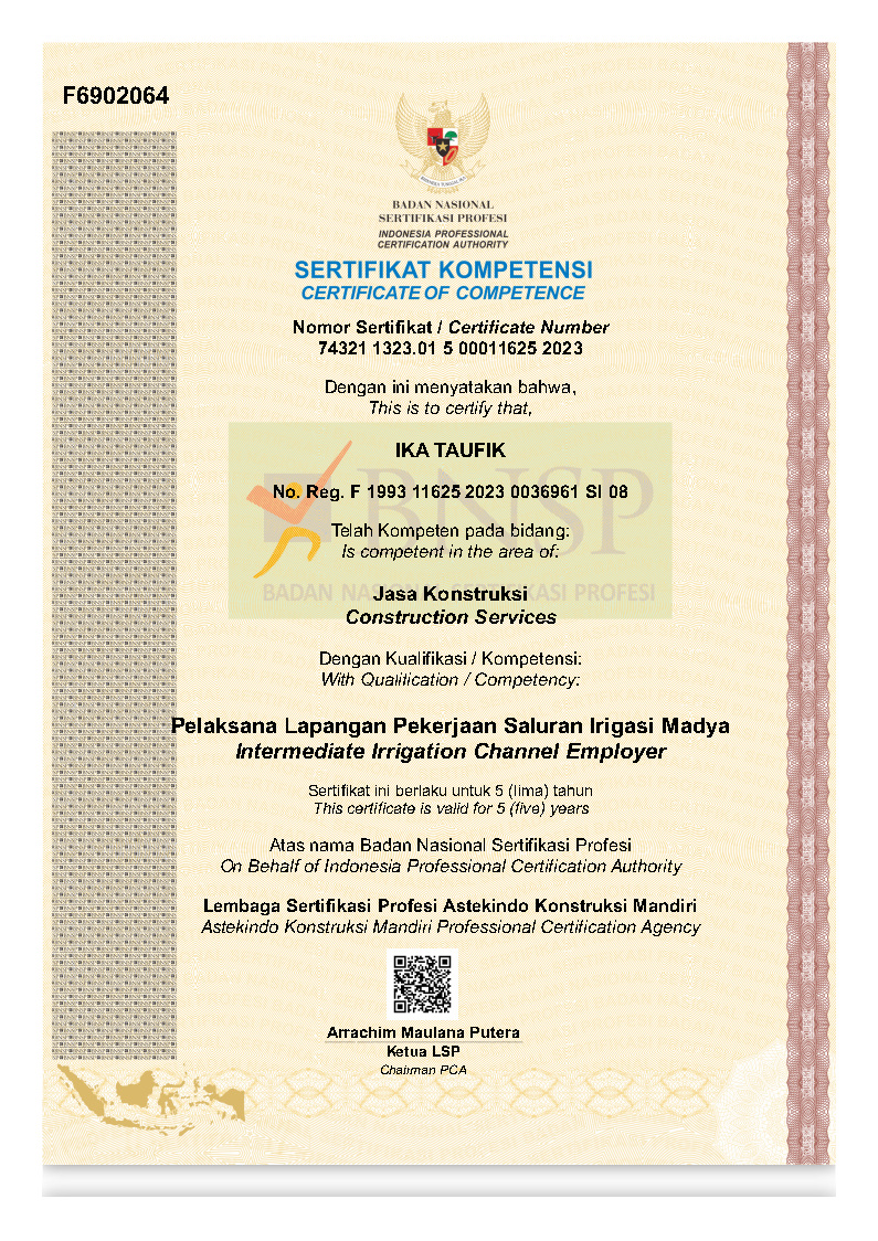 Paket Sewa SKK Pelaksana Irigasi & SKK K3