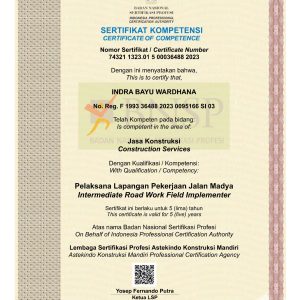 Pelaksana Lapangan Pekerjaan Jalan Madya