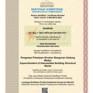 Pengawas Pekerjaan Struktur Bangunan Gedung Madya