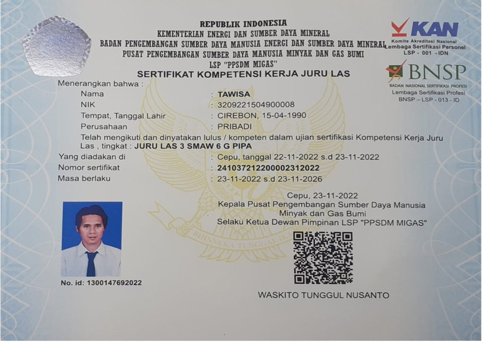 Juru LAS 3 SMAW 6 G Pipa