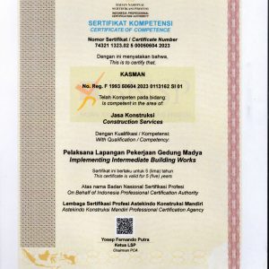 Pelaksana Lapangan Pekerjaan Gedung Madya