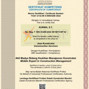 Ahli Madya Bidang Keahlian Manajemen Konstruksi