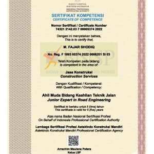 Ahli Muda Bidang Keahlian Teknik Jalan