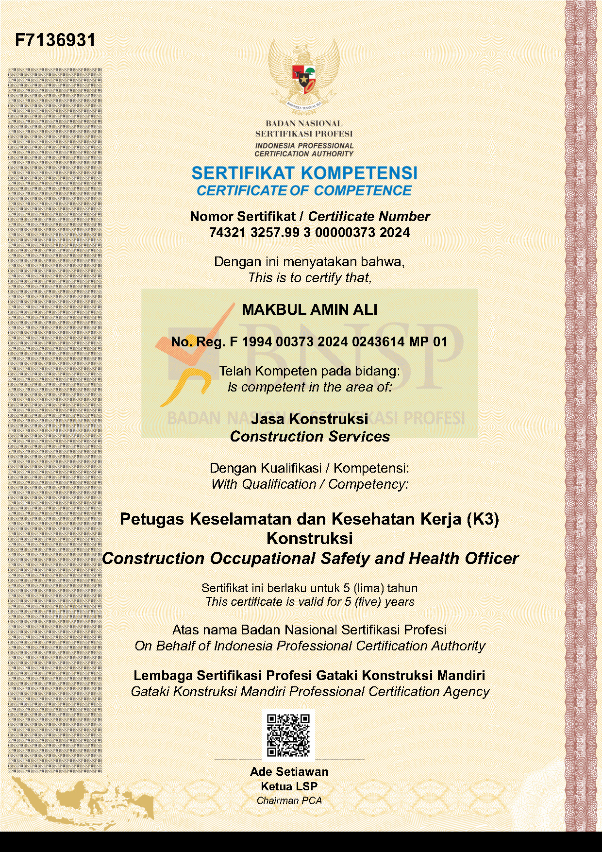 Paket Sewa SKK Pelaksana Saluran Irigasi & Petugas K3