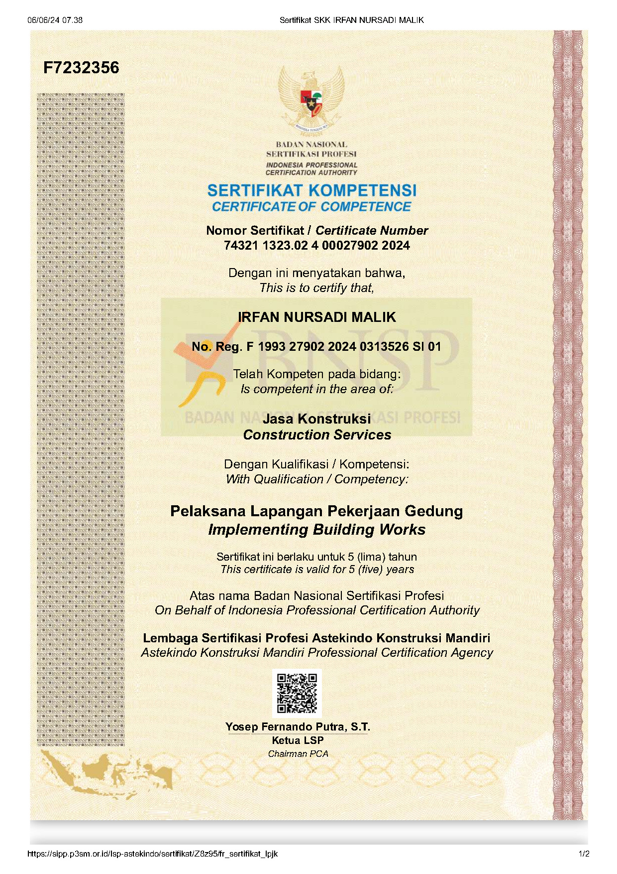 Pelaksana Lapangan Pekerjaan Gedung