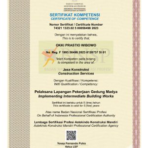 Pelaksana Lapangan Pekerjaan Gedung Madya