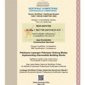 Pelaksana Lapangan Pekerjaan Gedung Madya