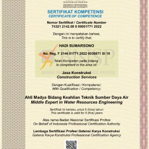 Ahli Madya Bidang Teknik Sumber Daya Air