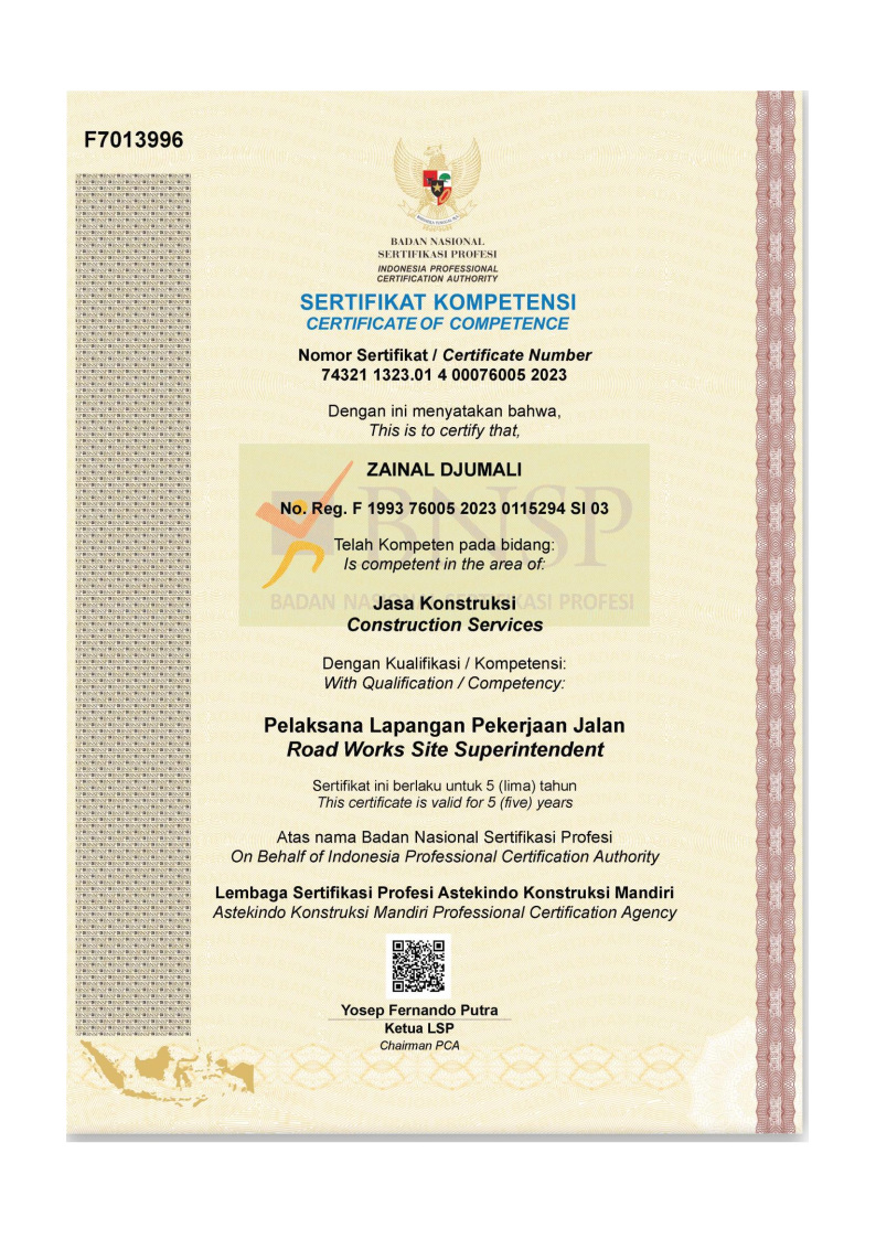 Pelaksana Lapangan Pekerjaan Jalan